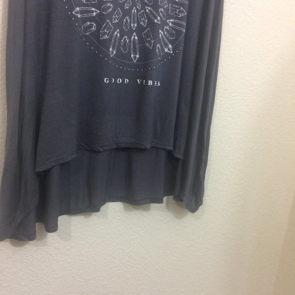 PST Good Vibes Oversized Gray Flowy T-Shirt NWOT - Picture 6 of 12